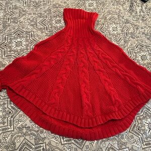 Carter's Red Cable Knit Sweater Poncho